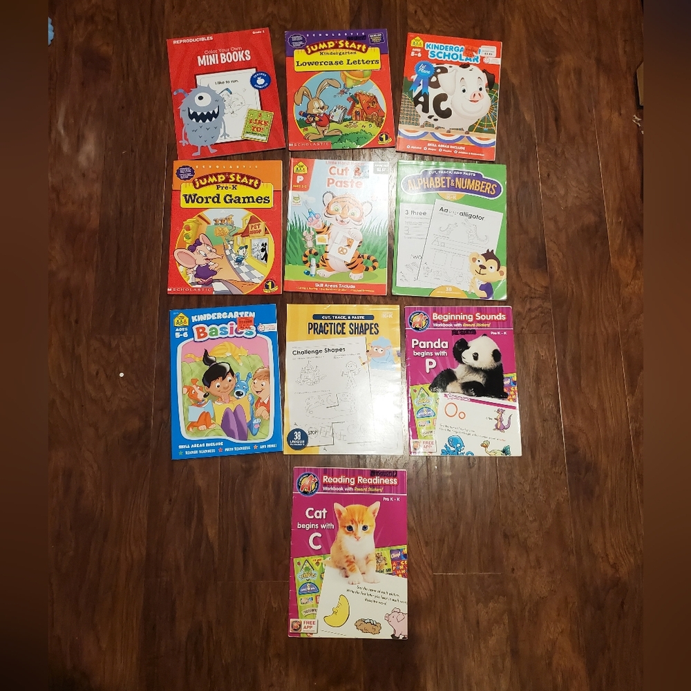 Pre K - GRADE 1 Educational Activity Books Lot Of 10 Books Workbooks